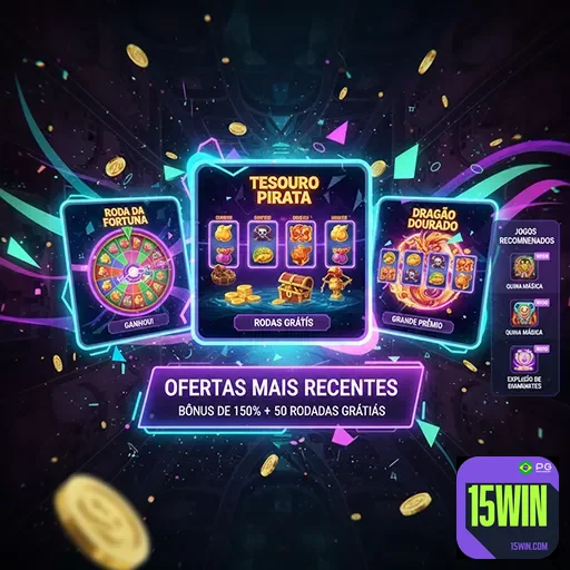 Imagem do site 15win mostrando opções de apostas e jogos de cassino online.
